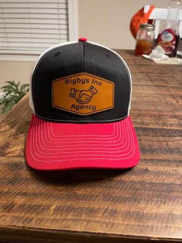 Customer photo review of Premium Custom Leather Patch Hats (Wholesale)
