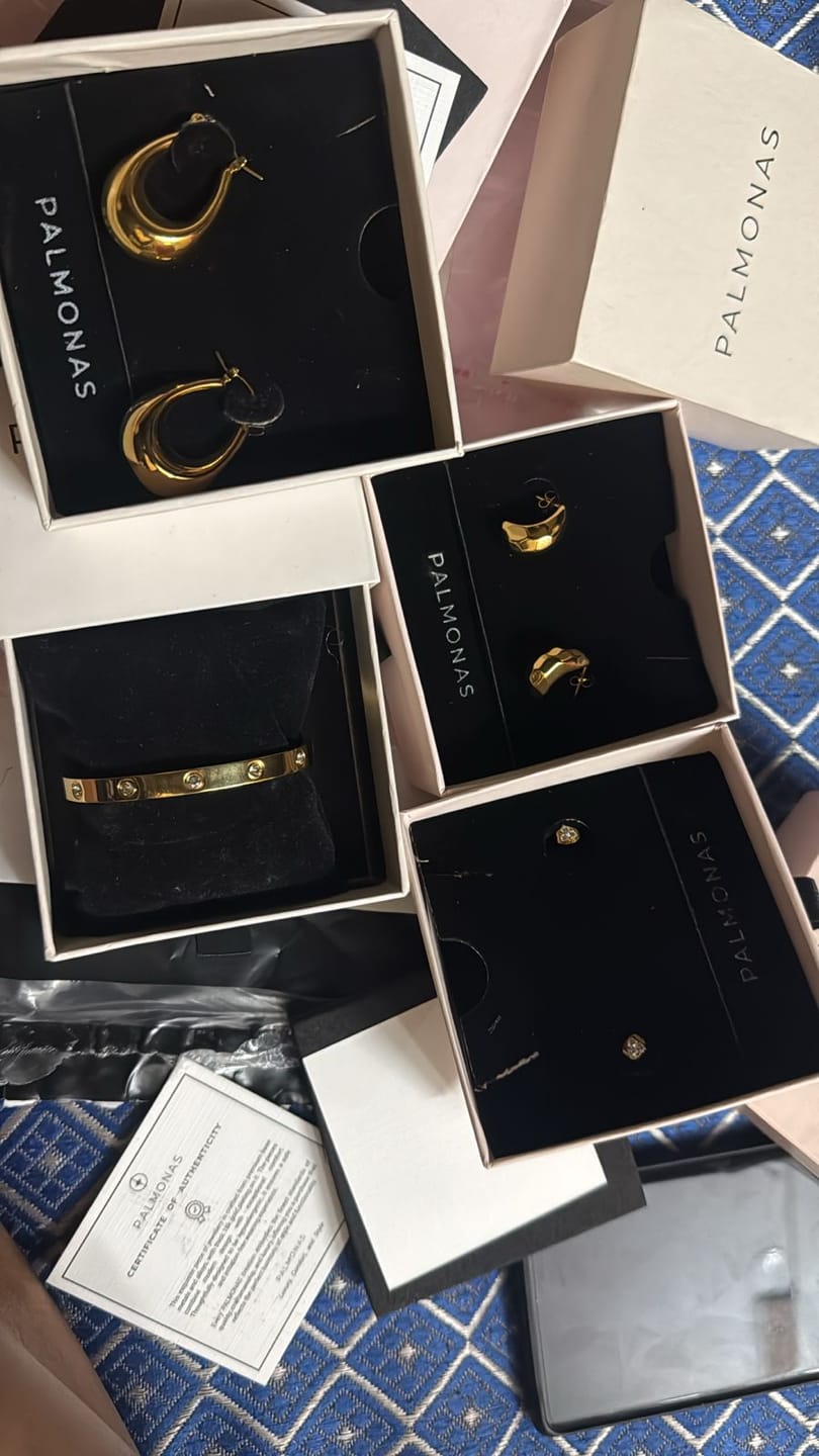 Customer photo review of Trinal Solitaire Stud Earrings