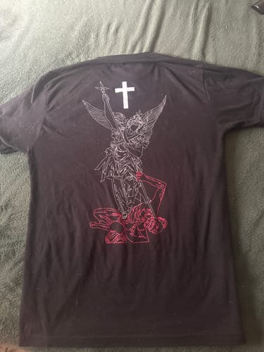 Customer photo review of SAINT MICHAEL T-shirt