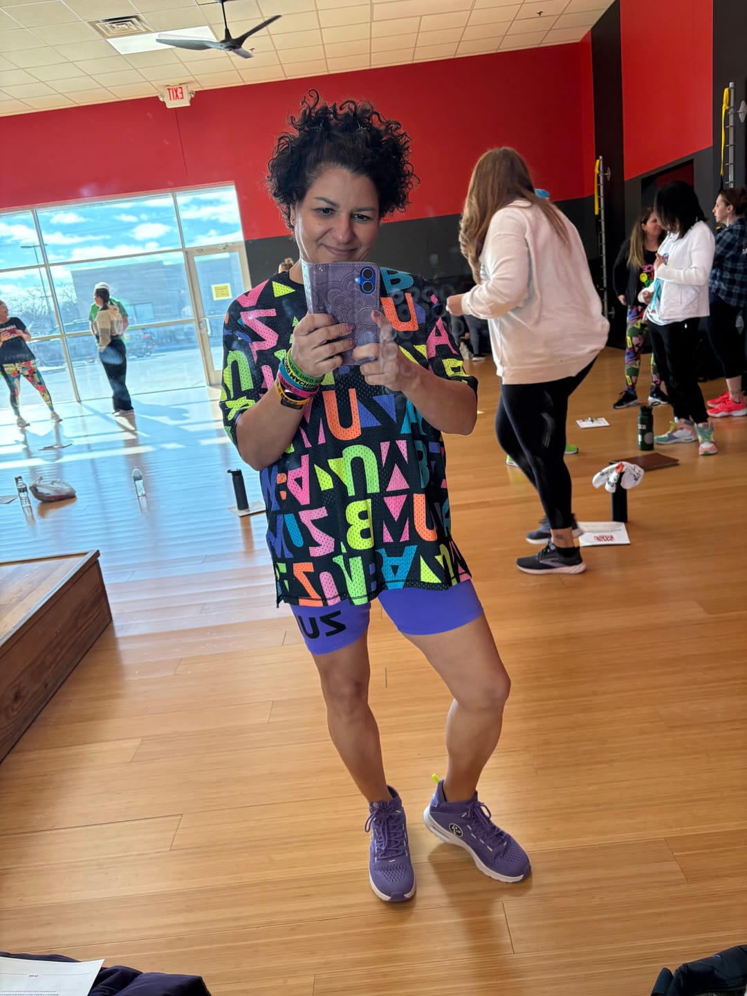 Customer photo review of Neon High Waisted Biker Shorts