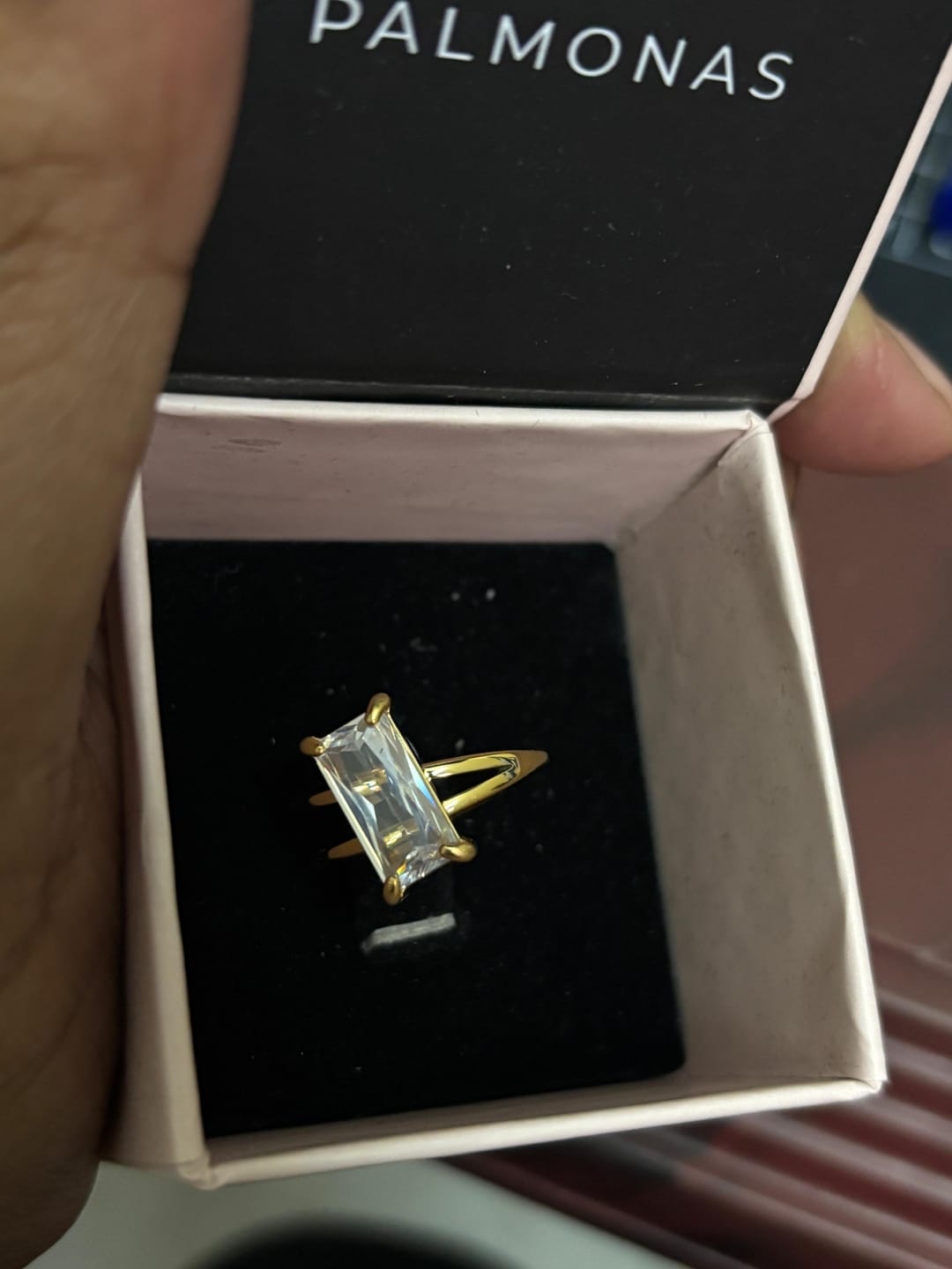 Customer photo review of Stacked Zirconia Gold Ring