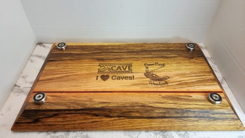 Customer photo review of Premium Cutting Board Feet - Brass/Stainless Steel