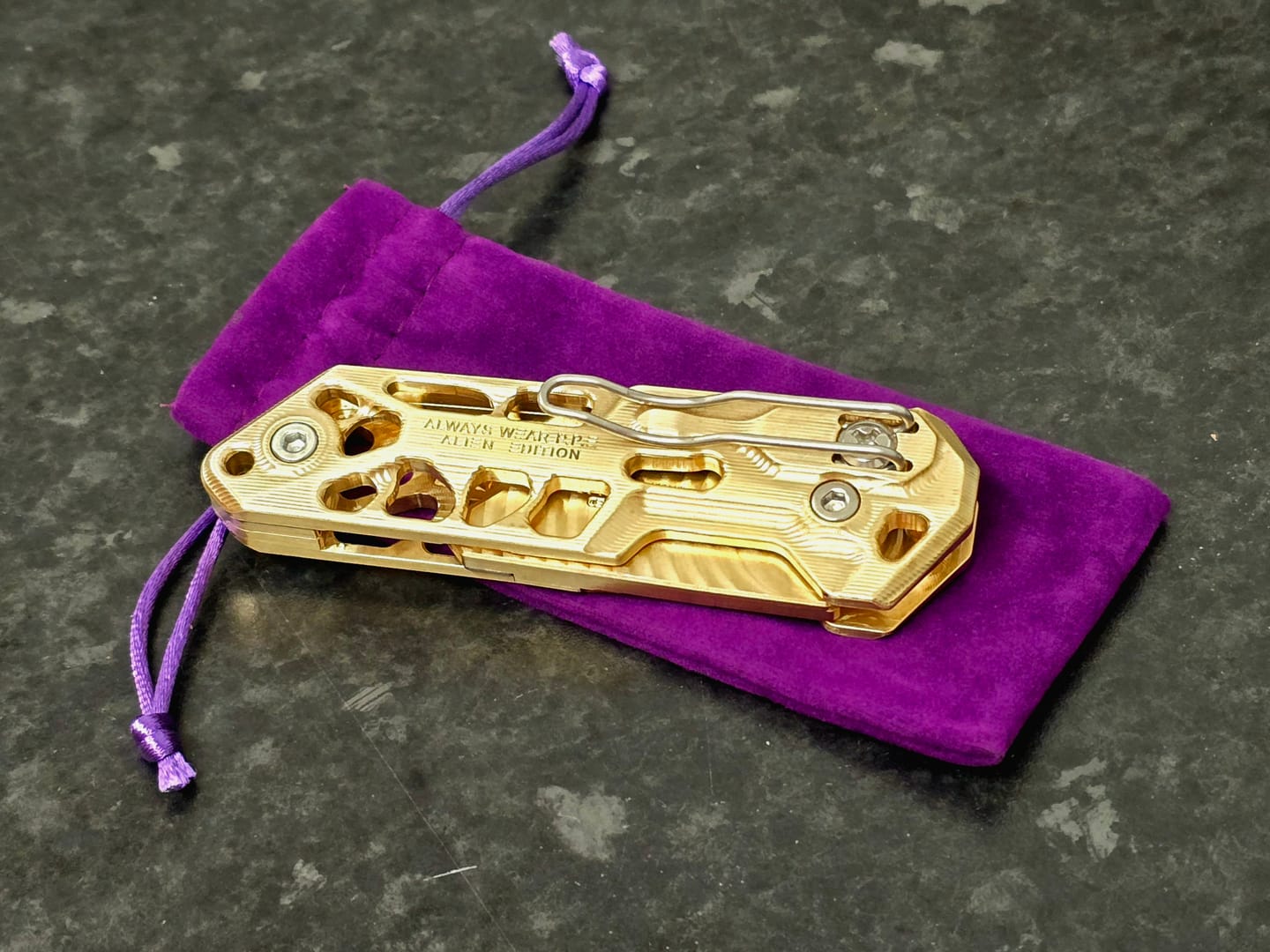 Customer photo review of Kinetic Customs | Brass Alien Edition Utility Tool