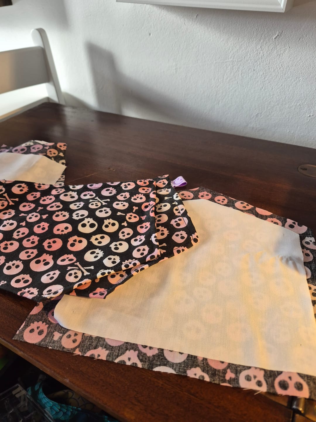 Customer photo review of Digital Skeletons Polyester Suiting Fabric