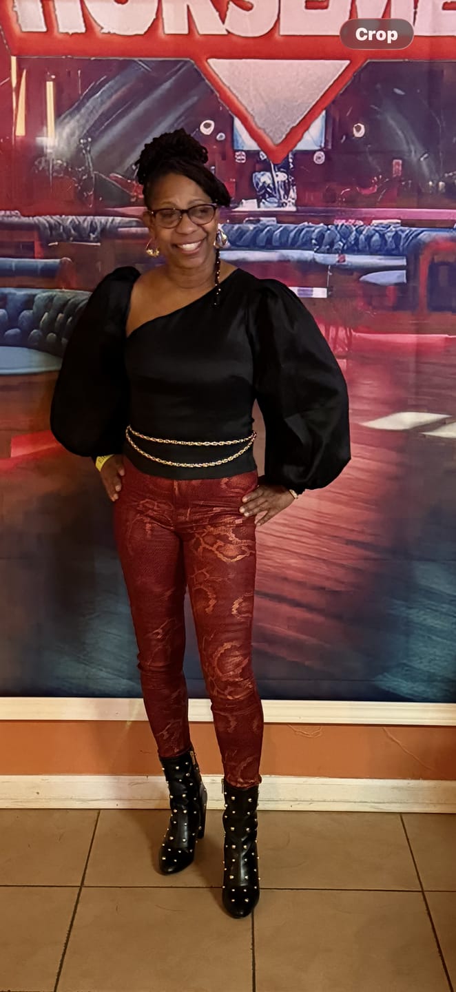 Customer photo review of Python Stretch Pants