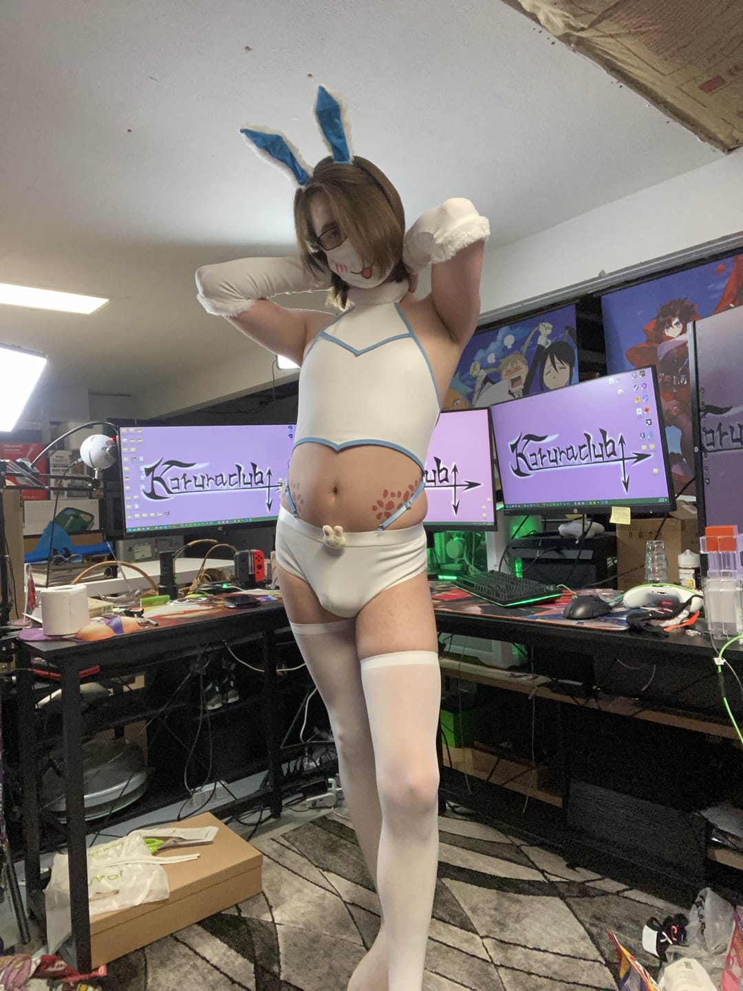 Customer photo review of Cosplay Cute Bunny Ear Knitwear AS06