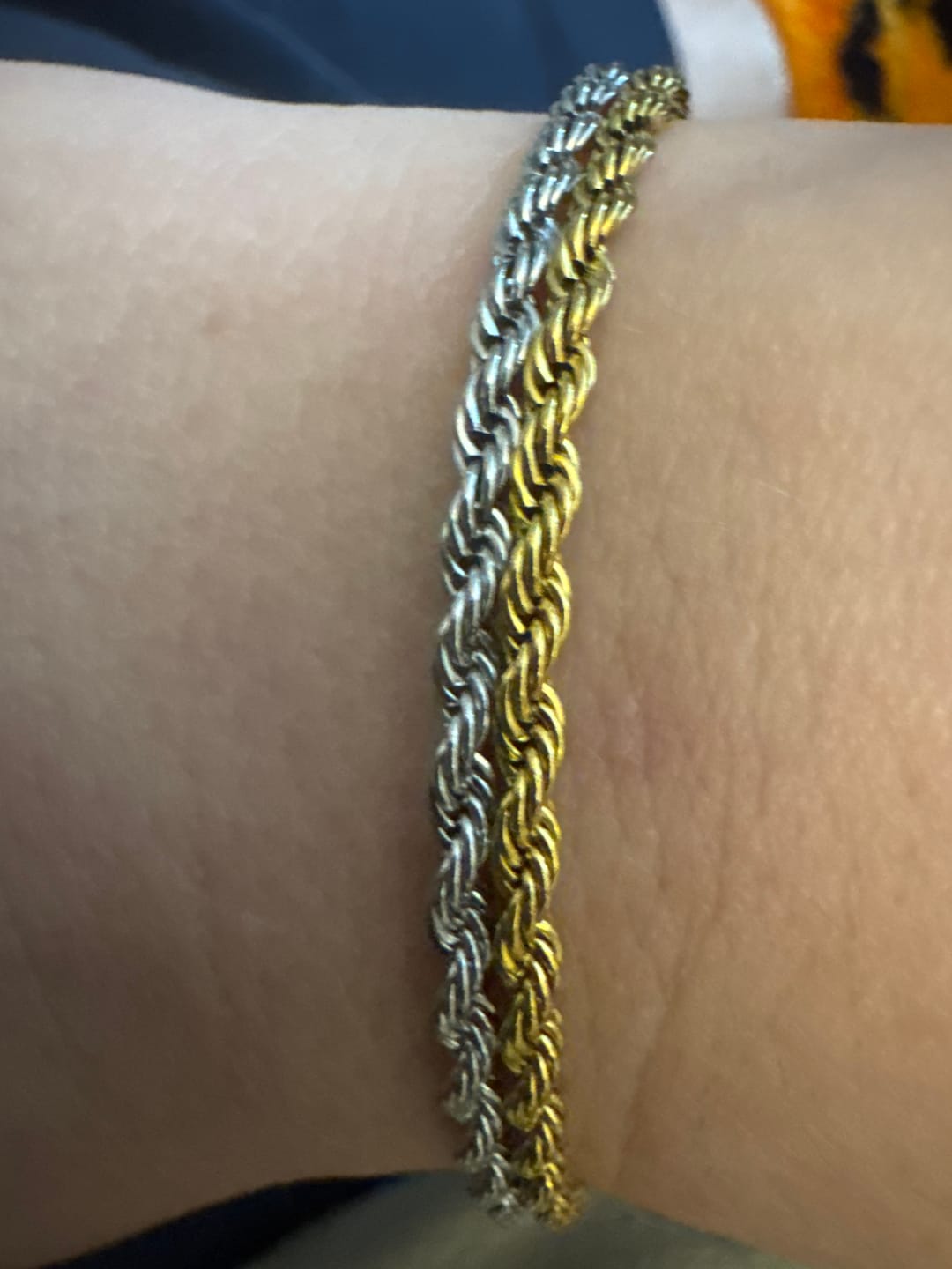 Customer photo review of Twisted Chain Silver Bracelet