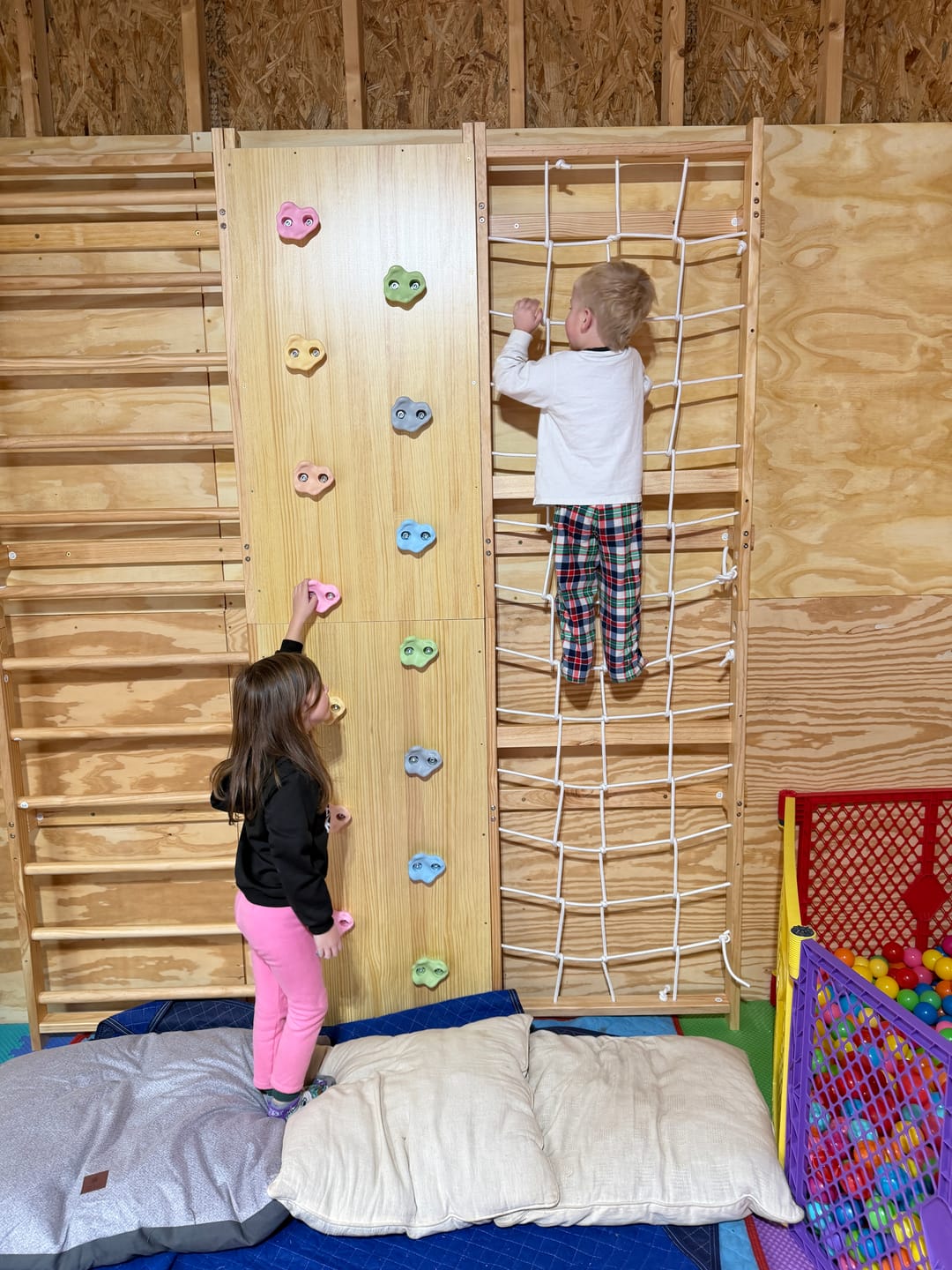 Customer photo review of Walnut | Swedish Ladder Jungle Gym - 95" Height - Wall Mounted