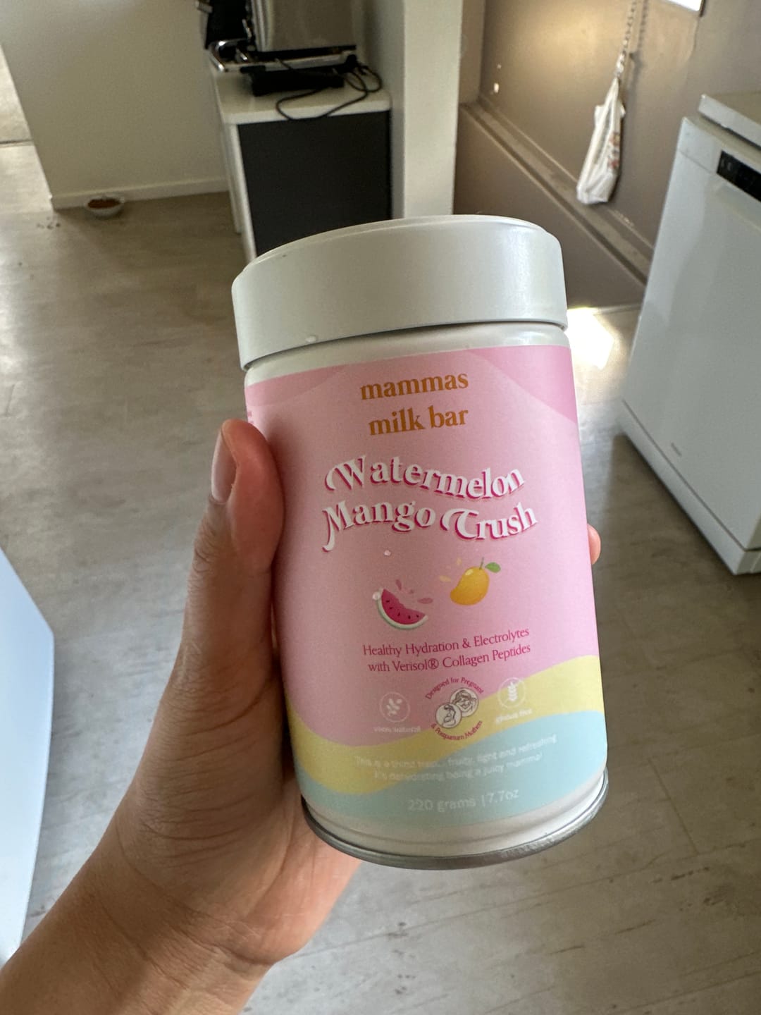 Customer photo review of Watermelon Mango Crush Hydration Electrolyte Drink with Verisol® Collagen