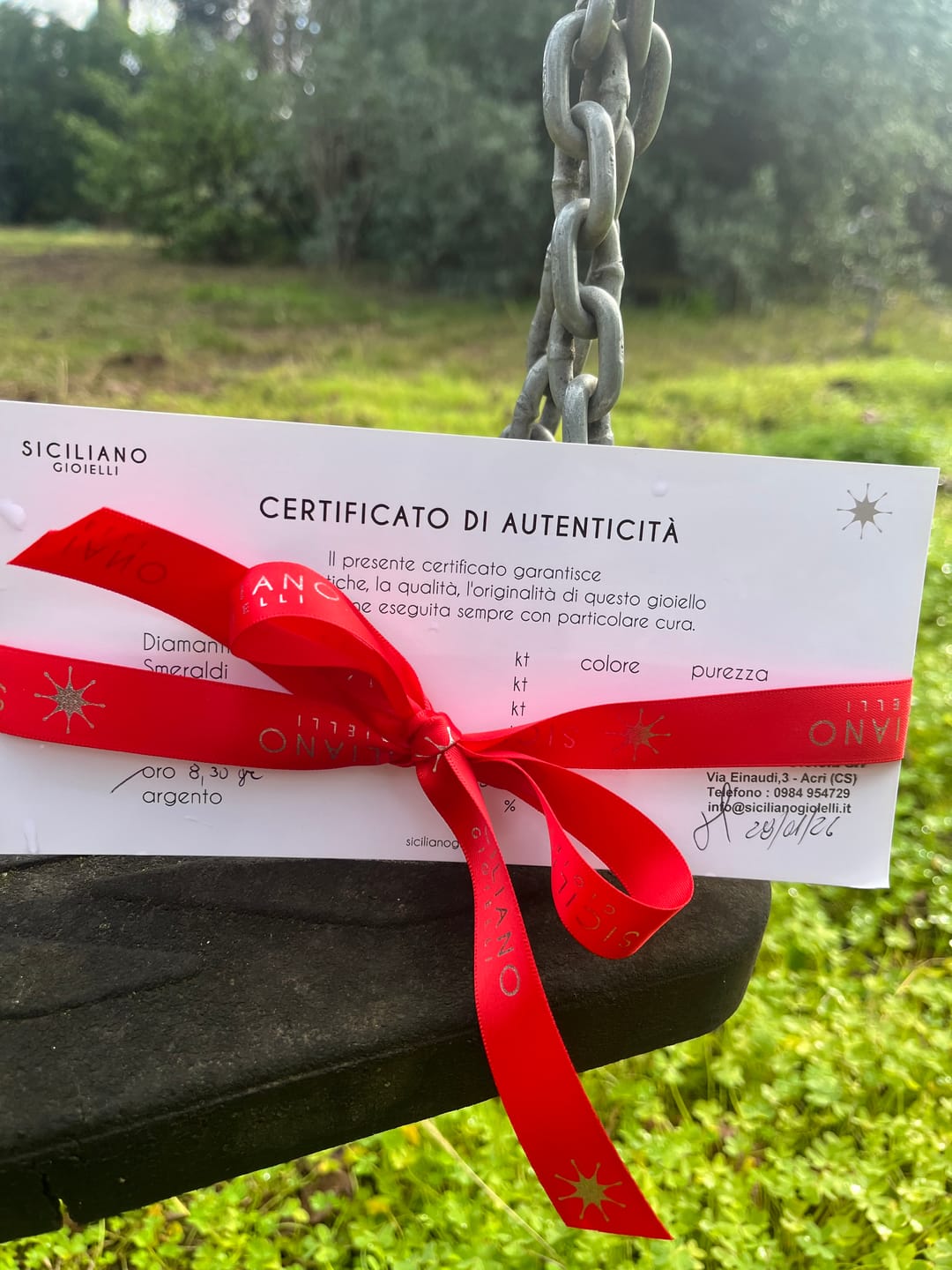 Customer photo review of Orecchini Cerchio Oro Bianco