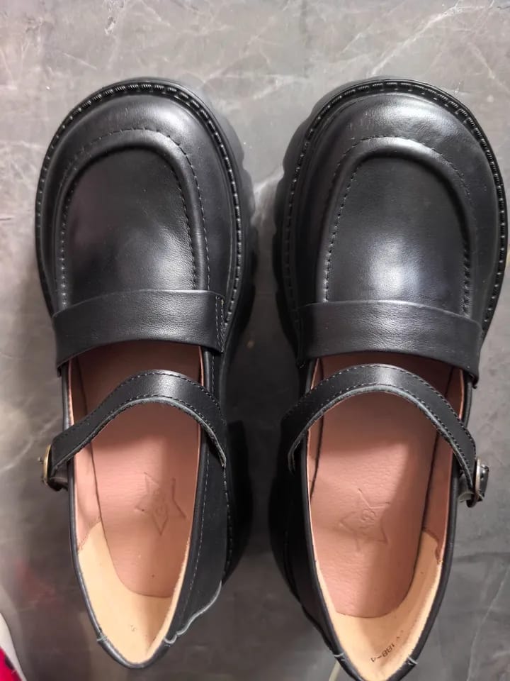 Customer photo review of Chunky Heels Wide Toe Box Mary Jane Shoes