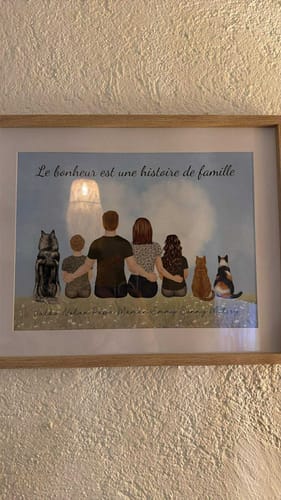 Customer photo review of Affiche Personnalisée - Famille Papa Maman Enfants & Animaux