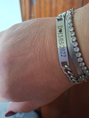 Customer photo review of Coppia di Bracciali Amore Eterno Personalizzati con incisione