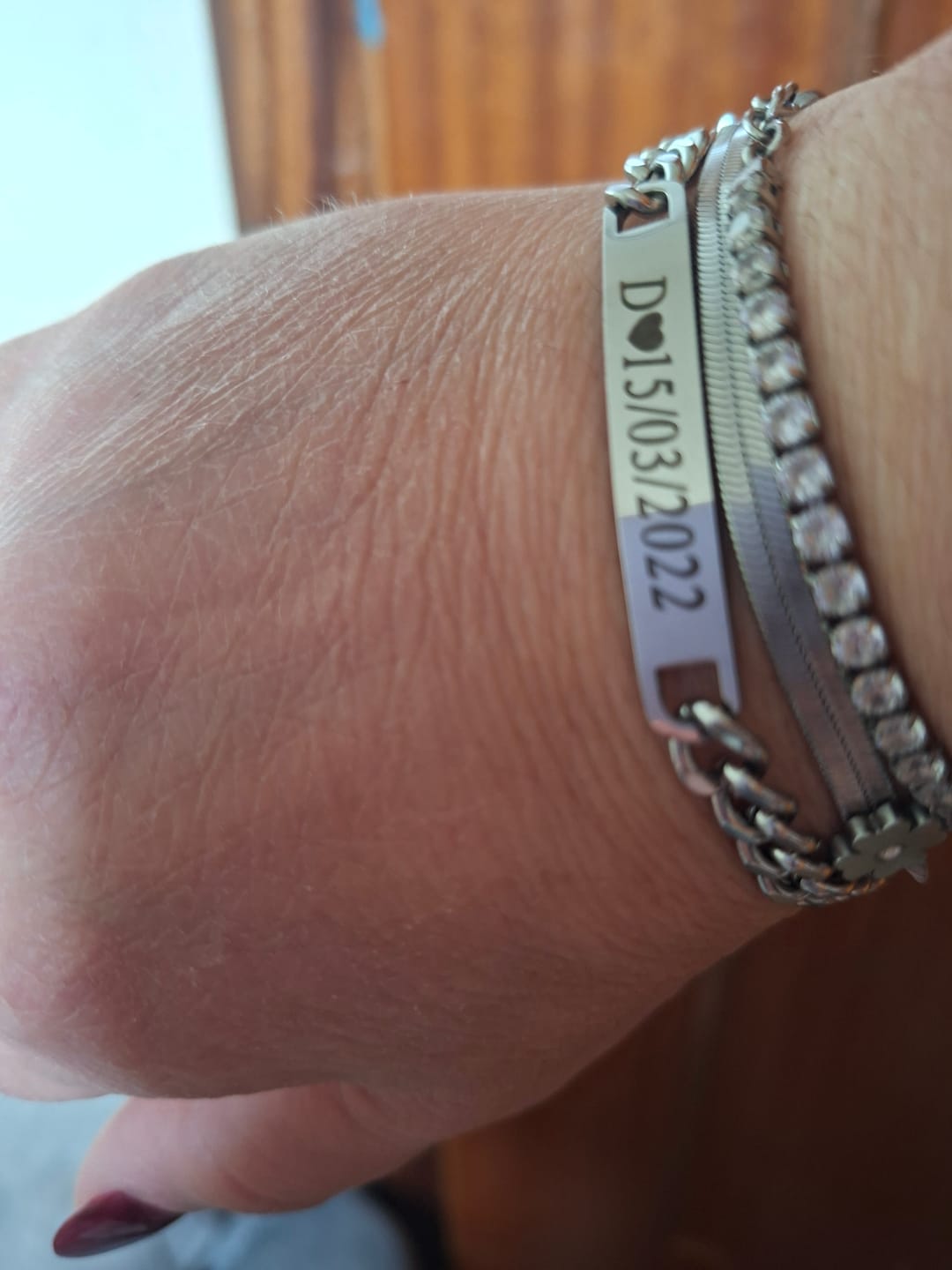 Customer photo review of Coppia di Bracciali Amore Eterno Personalizzati con incisione