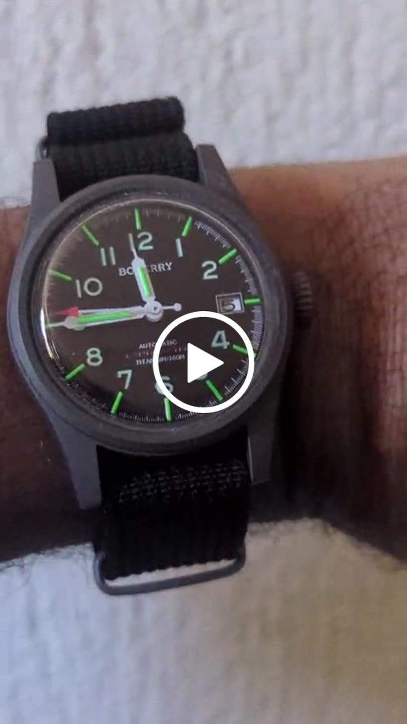 Customer video review of LANDMASTER - 100M Waterproof Titanium Automatic Field Watch | Black