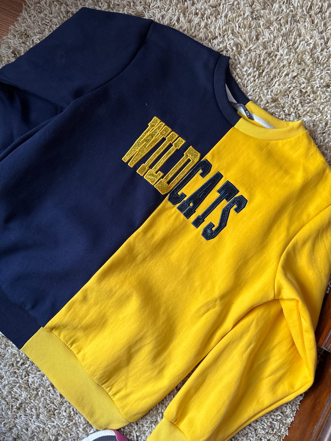 Customer photo review of Custom Glitter Embroidered Two Tone Sweatshirt