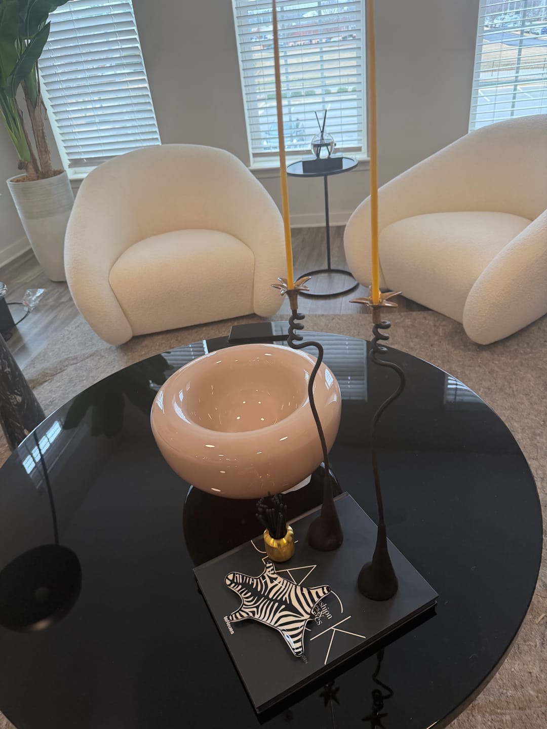 Customer photo review of Handmade Iron Ferra Lily Candle Holders Set - Antique Bronze Taper