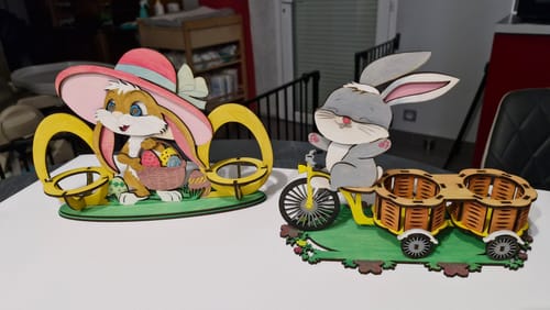 Customer photo review of Laser cut Easter bunny egg holder 3 bundle svg file