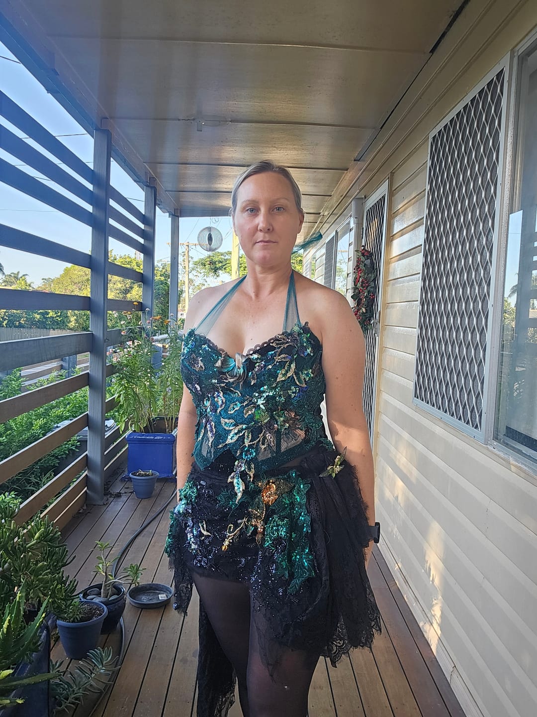 Customer photo review of Teal Butterfly Forest Ensemble Costume Patent-Protected