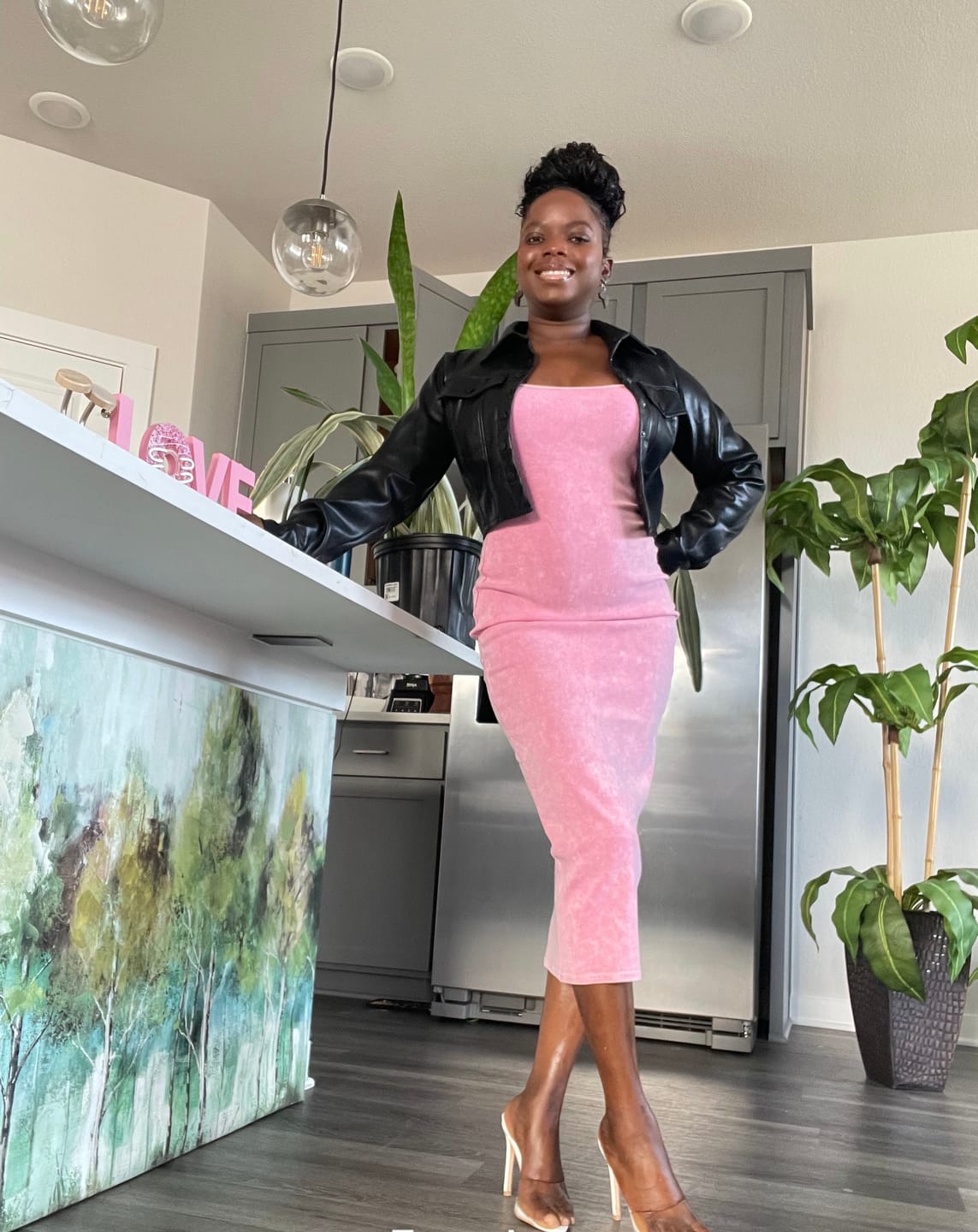 Customer photo review of Into The Day Faux Leather Jacket