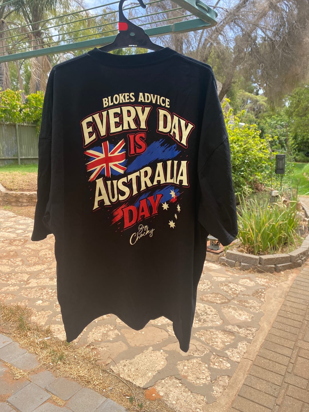 Customer photo review of Big Chocky | Aussie Day Tee