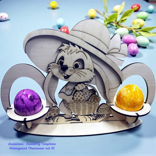 Customer photo review of Laser cut Easter bunny egg holder 3 bundle svg file