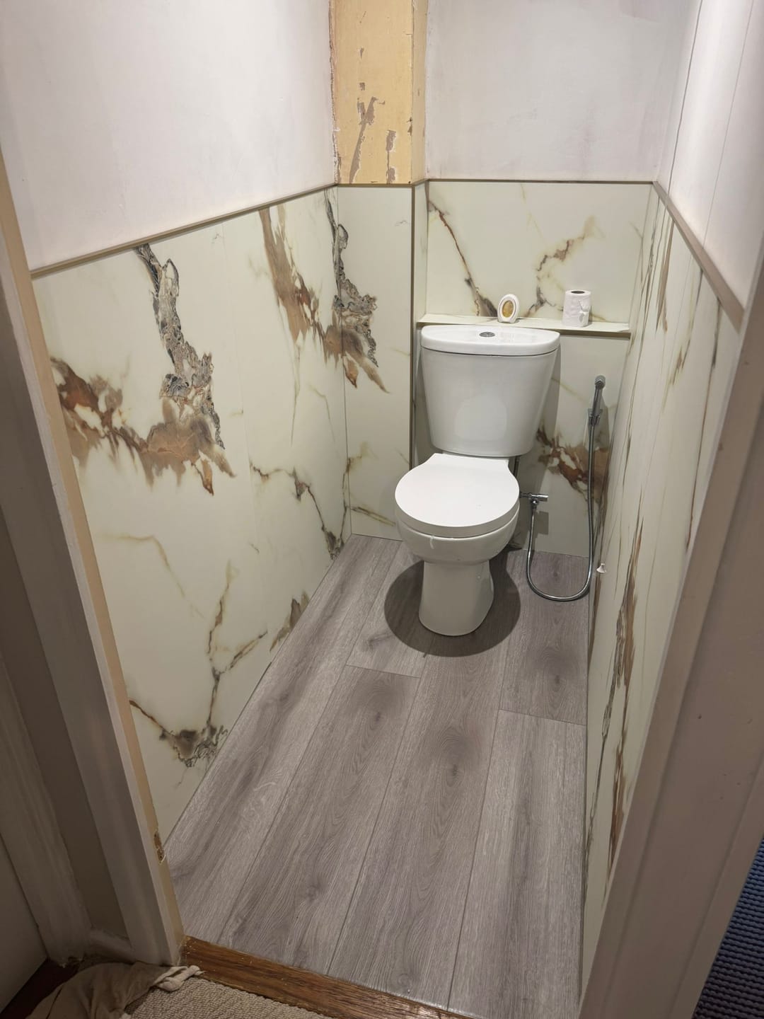Customer photo review of 10mm Calacatta Marble Ultra Matt Shower Panel 1M x 2.4M