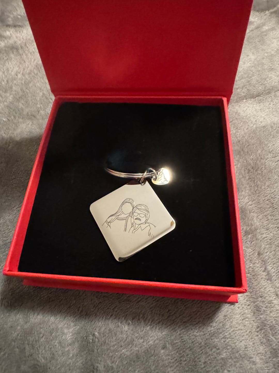Customer photo review of Soulmate Custom Engraved Photo Keychain