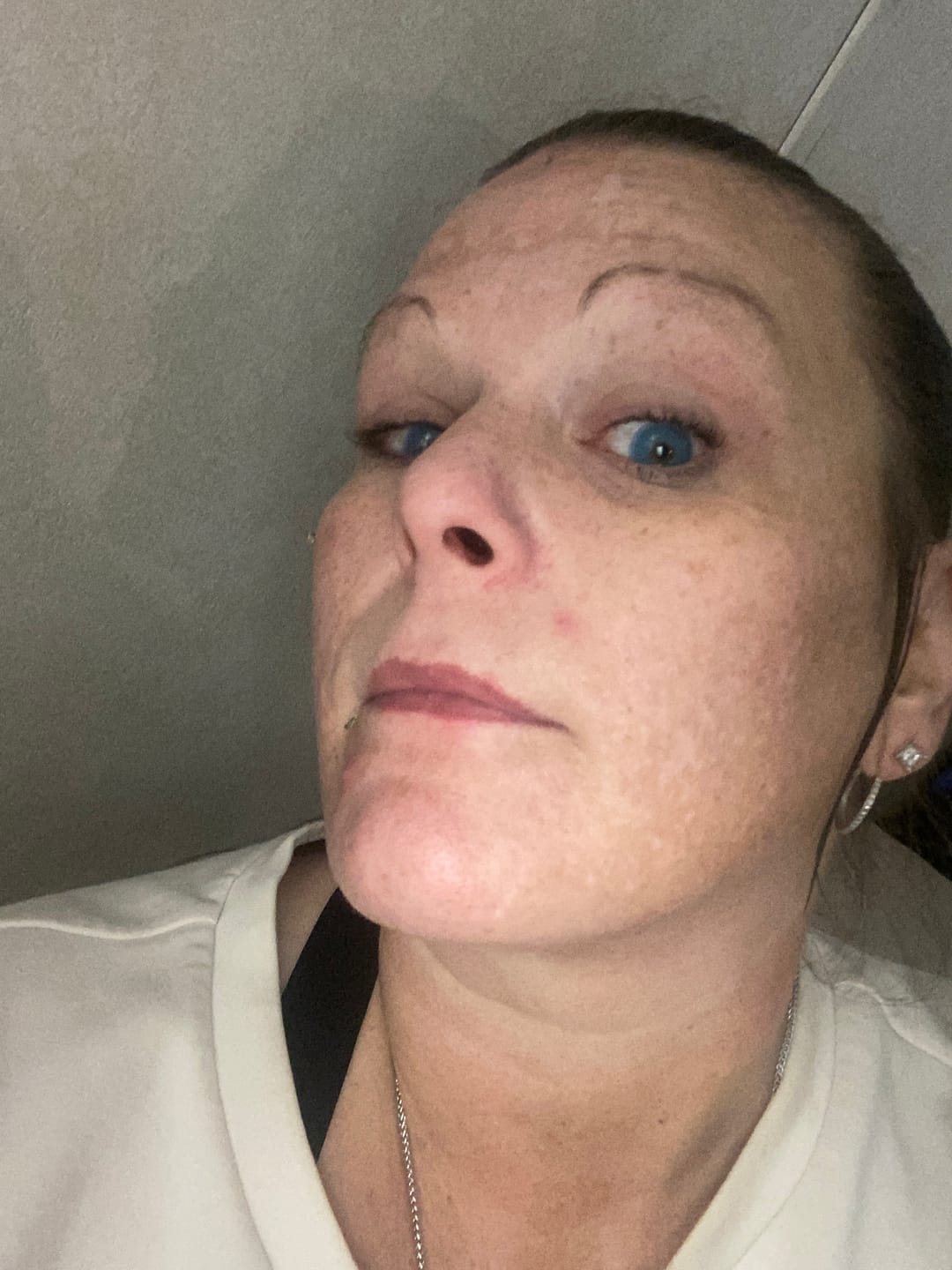Customer photo review of Yari Blue Prescription Colored Contact Lenses