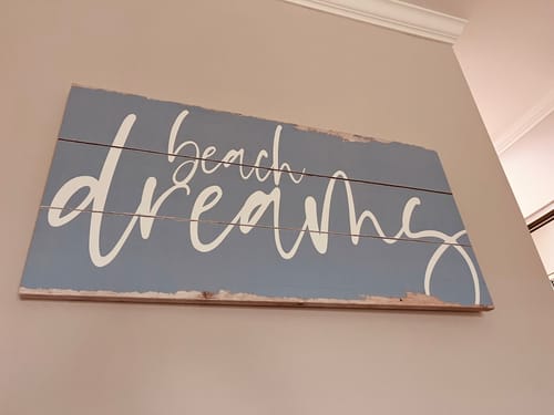 Customer photo review of Beach Dreams Rustic Sign v3