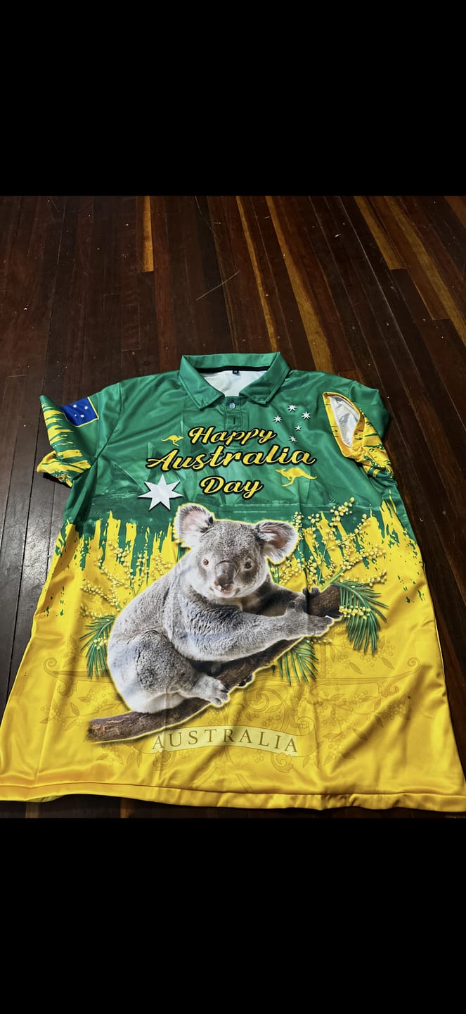 Customer photo review of (Custom Personalised) Australia Day Polo Shirt Koala Sydney Opera House National Color LT14