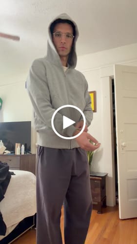 Customer video review of 17.5 oz Terry Cloth Full-Zip Hoodie - Gray