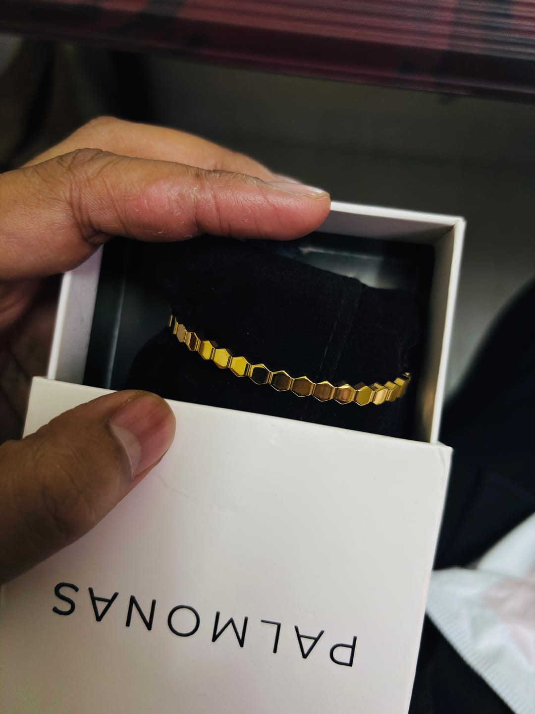 Customer photo review of Modern Mosaic Bangle Bracelet