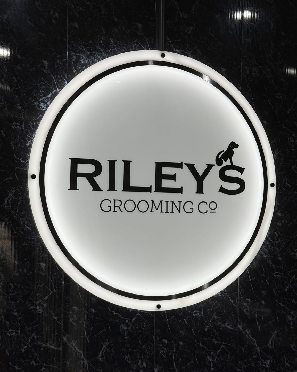 Customer photo review of Acrylic Backlit Business Signs