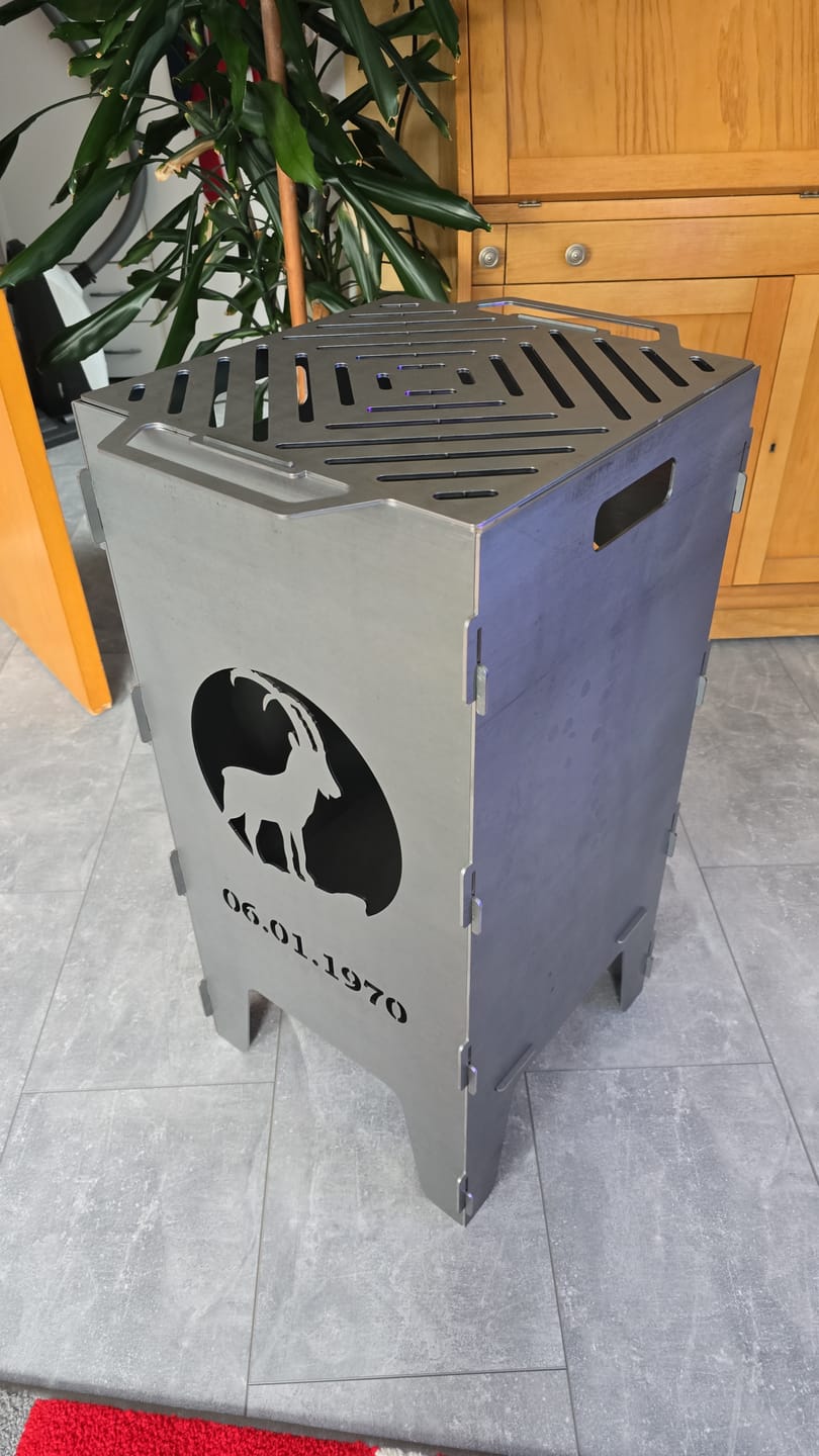 Customer photo review of Feuertonne Steinbock aus edlem Stahl