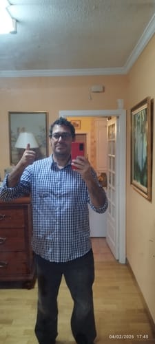 Customer photo review of Chemise coupe classique en coton à carreaux