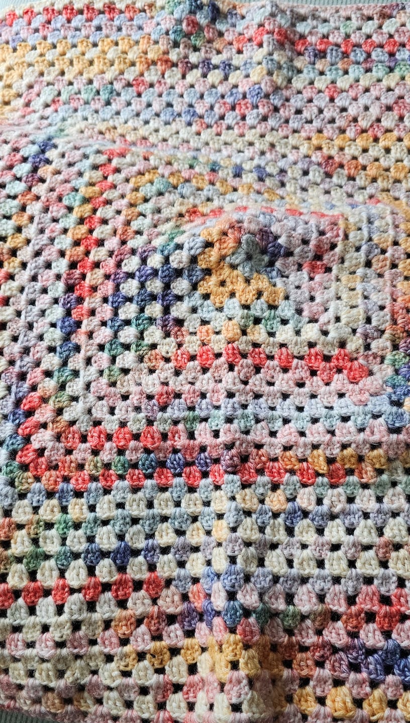 Customer photo review of CrochetPark™ Hearthside Rainbow Blanket Kit