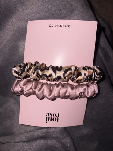 Customer photo review of Mini Silk Scrunchie Trio by TR ($30 Value)