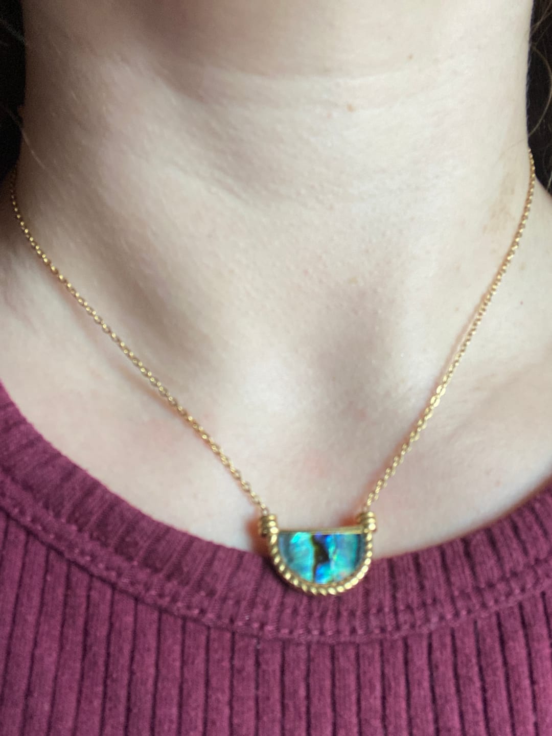Customer photo review of Amalfi Turquoise Shell Necklace