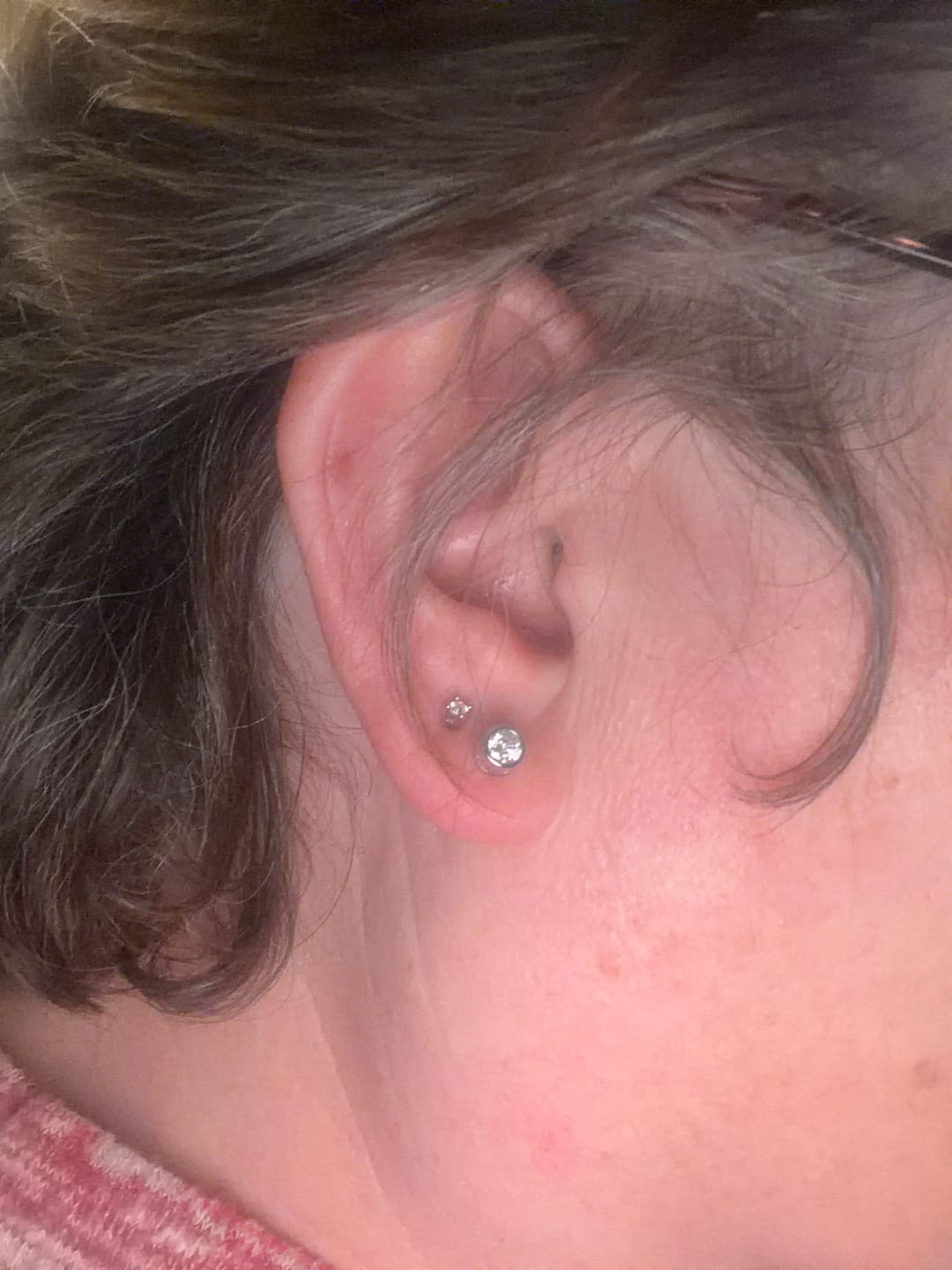 Customer photo review of Birthstone Solitaire Sleep Earrings