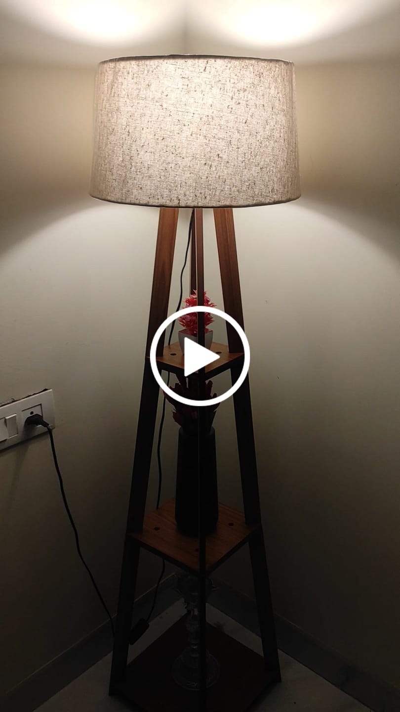 Customer video review of Decorative  Wooden Floor Lamp for Home Decoration Living Room Corner