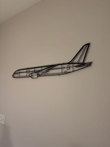 Customer photo review of B787 Dreamliner Silhouette Metal Wall Art