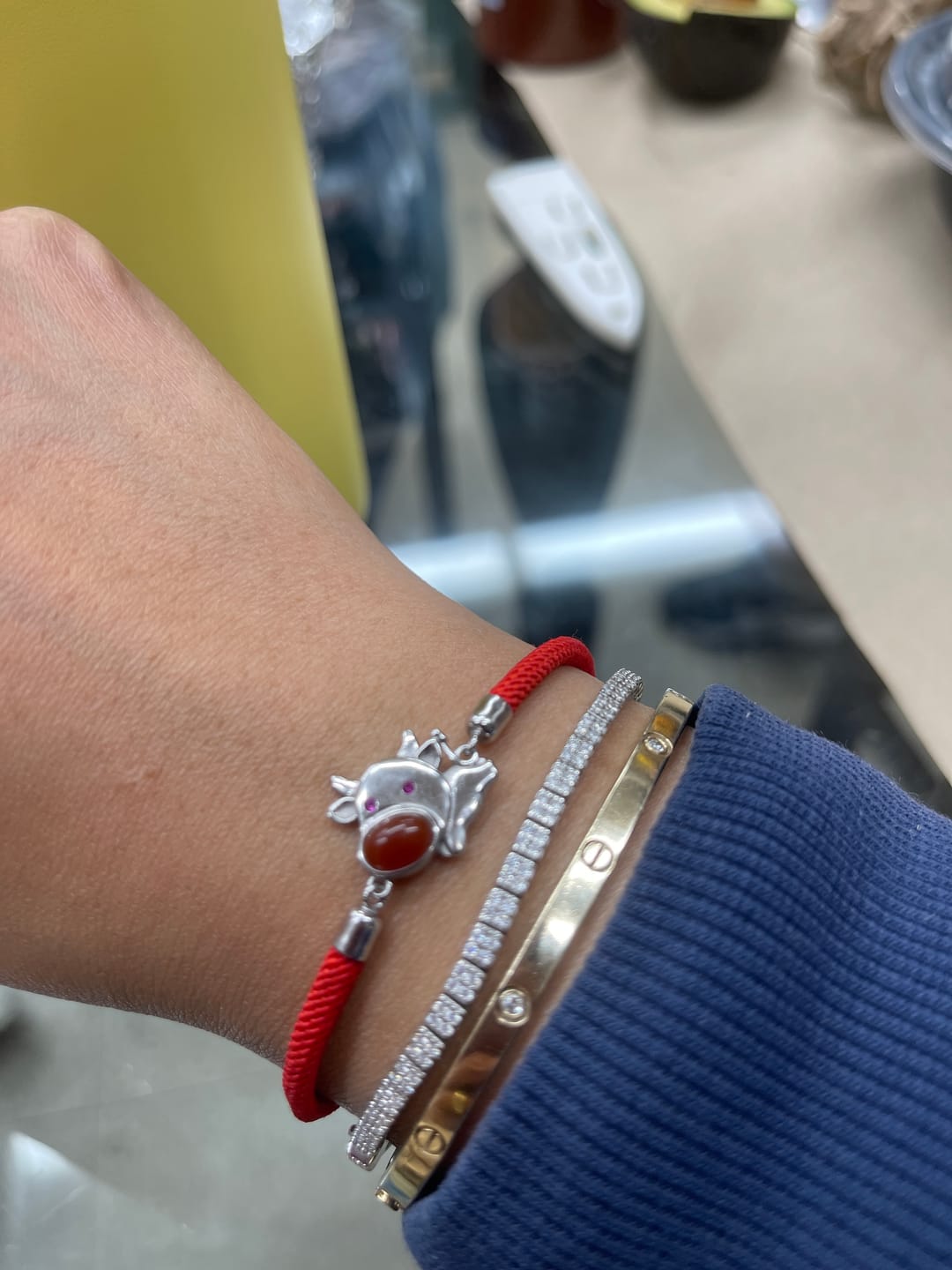 Customer photo review of 2021 Chinese New Year OX Lucky Coin Red Rope Bracelet