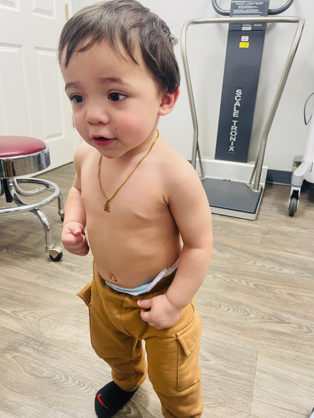 Customer photo review of Kids Gothic Letter Necklace w/ Cuban Chain