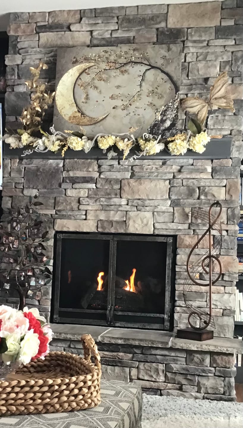 Customer photo review of Enchanted Moonrise Wall Art – Crescent Moon and Blossoming Branch Canvas
