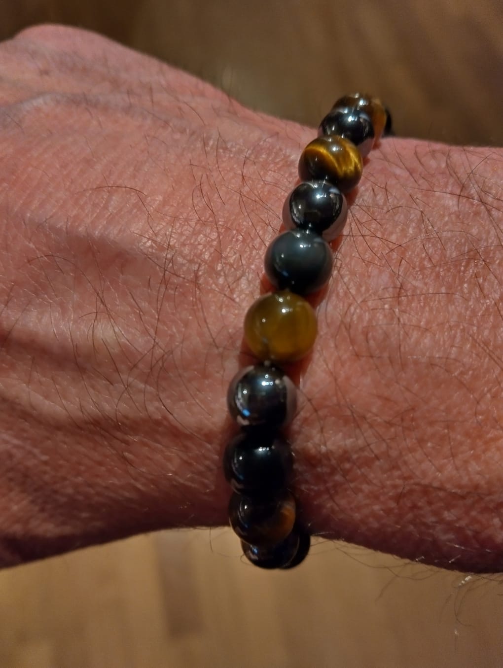 Customer photo review of Bracelet "3 Protections" en Oeil de Tigre, Hématite & Obsidienne Noire