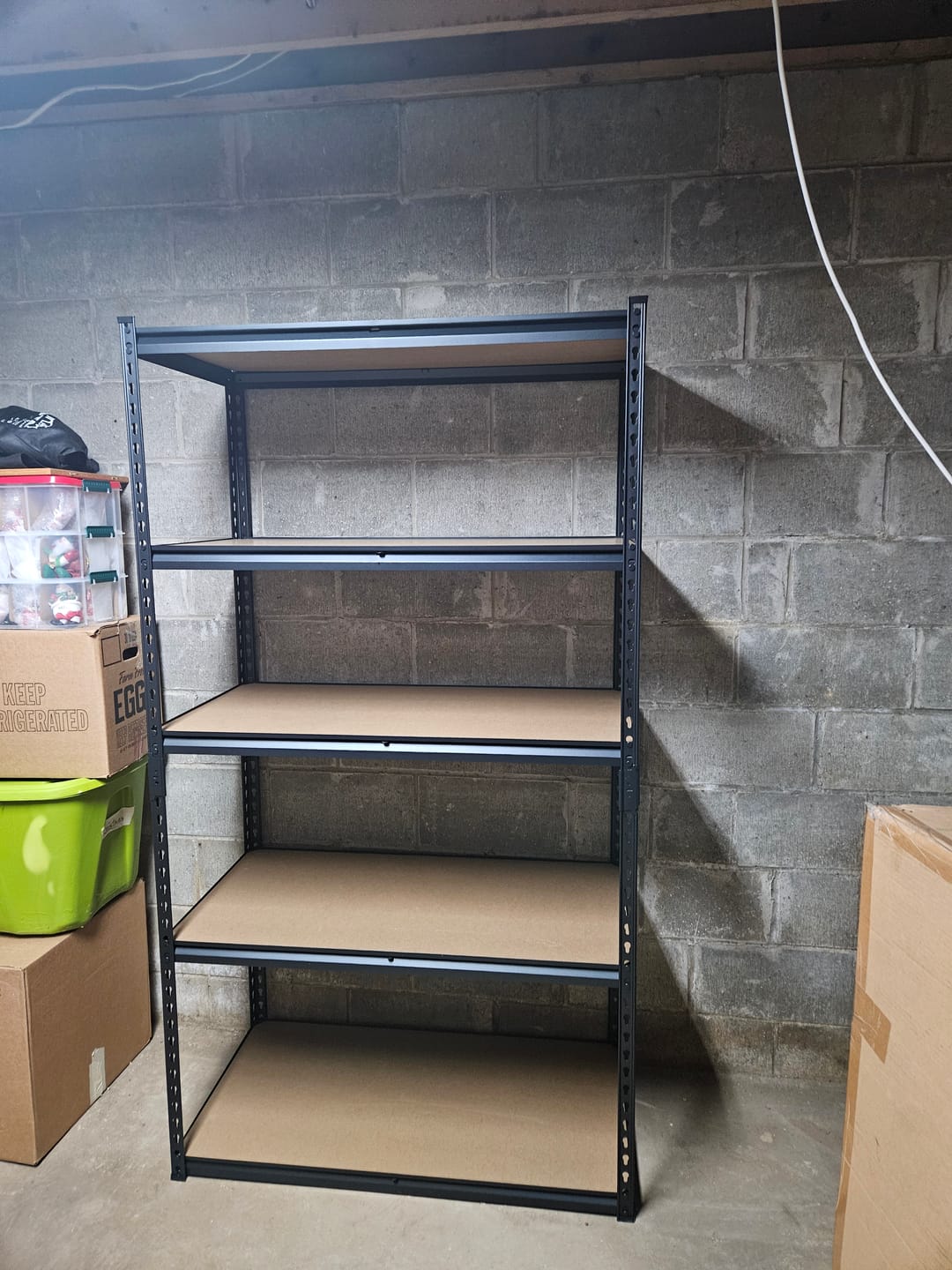 Customer photo review of Reibii 5-Tier 40" W Metal Shelving for Garage, 2500lbs Heavy Duty Storage Shelves, Adjustable Shelf for Closet, Warehouse, Commercial