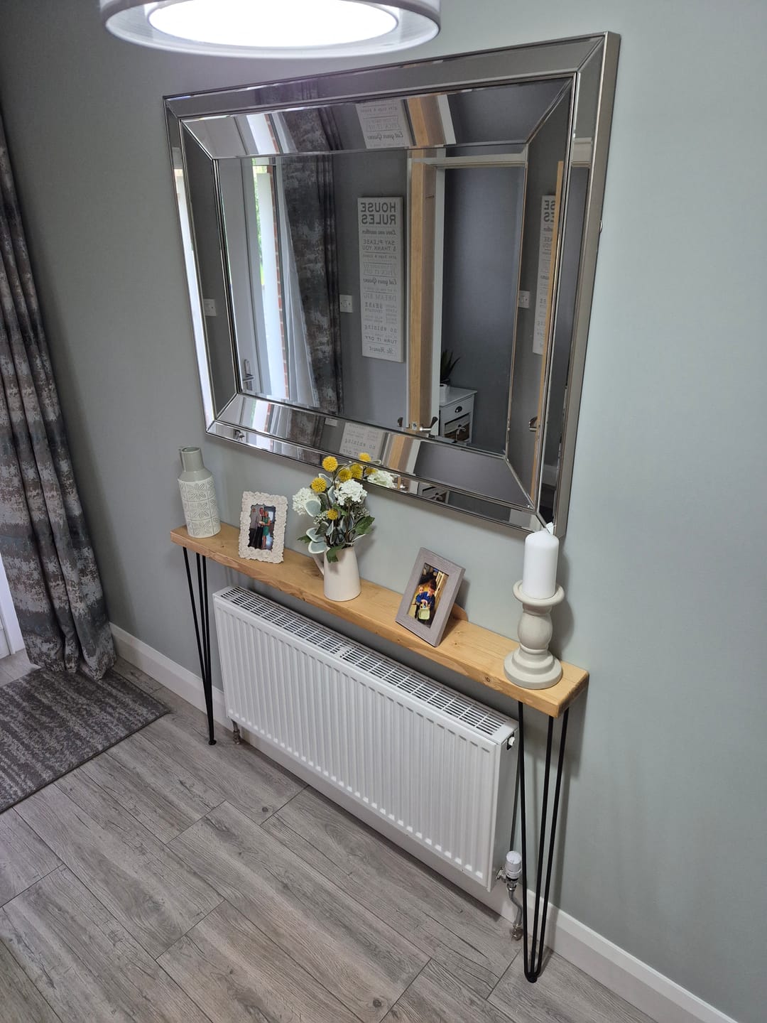 Customer photo review of Console Table 15cm Depth | Hairpin Leg