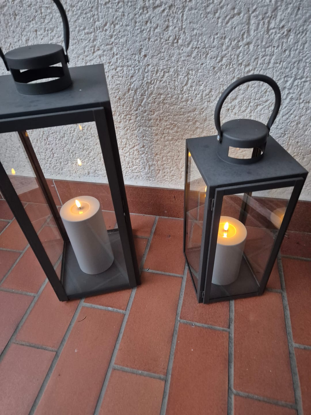 Customer photo review of Udendørs LED Bloklys Ø 10 x 20 cm Sand