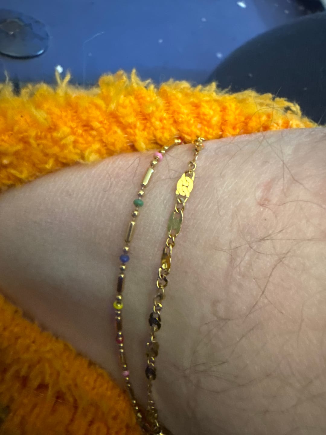 Customer photo review of Elise Gold Anklet